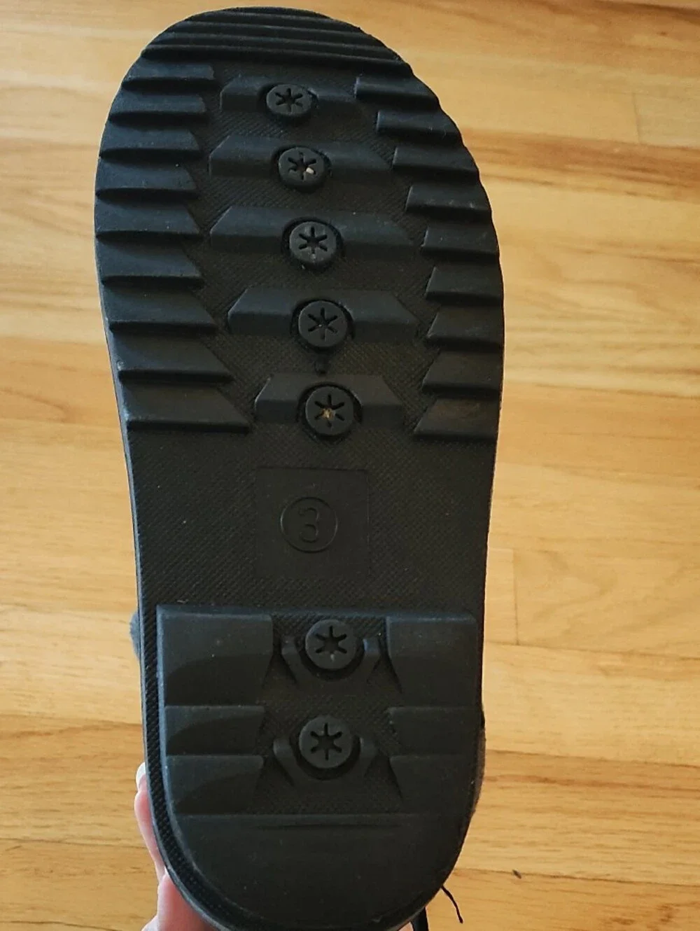 Kids Black Duck Winter Boots with Red Lining